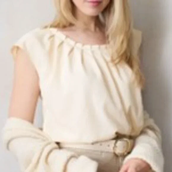 NWT Women's LC Lauren Conrad Pleated Scoopneck Top - Picture 3 of 7